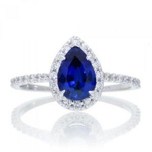 Jewelry - SRI LANKA BLUE SAPPHIRE diamond 3 Carats pear cut Jewelry - SRI LANKA BLUE SAPPHIRE diamond 3 Carats pear cut
